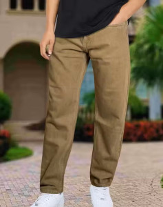 Men Earth Tone Slim Fit Casual Comfort Cotton Pants