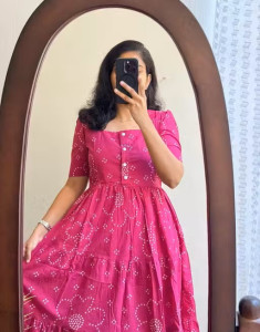 Women & Girls Printed Fit and Flare Dress 2