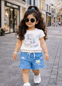 Trendy Cute Unicorn Girls Summer Outfit Set