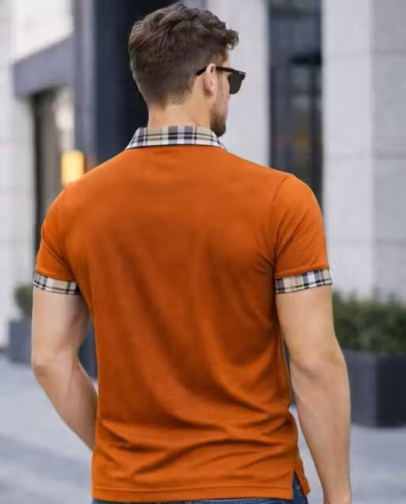 Men New Trending Contrast Collar Polo T‑Shirt