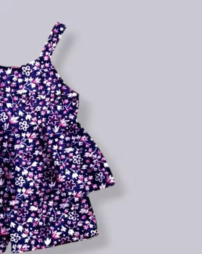 Girls Floral Summer Romper Set