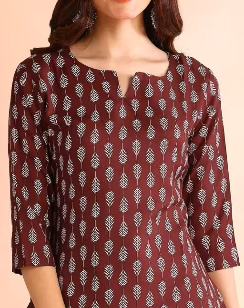 Floral Print V‑Neck Short Kurti Tunic Pack of 2
