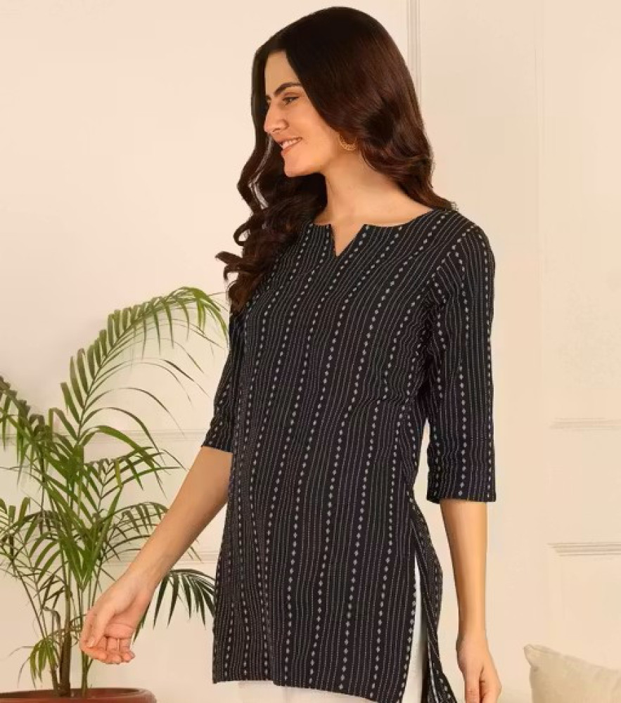 Floral Print V‑Neck Short Kurti Tunic