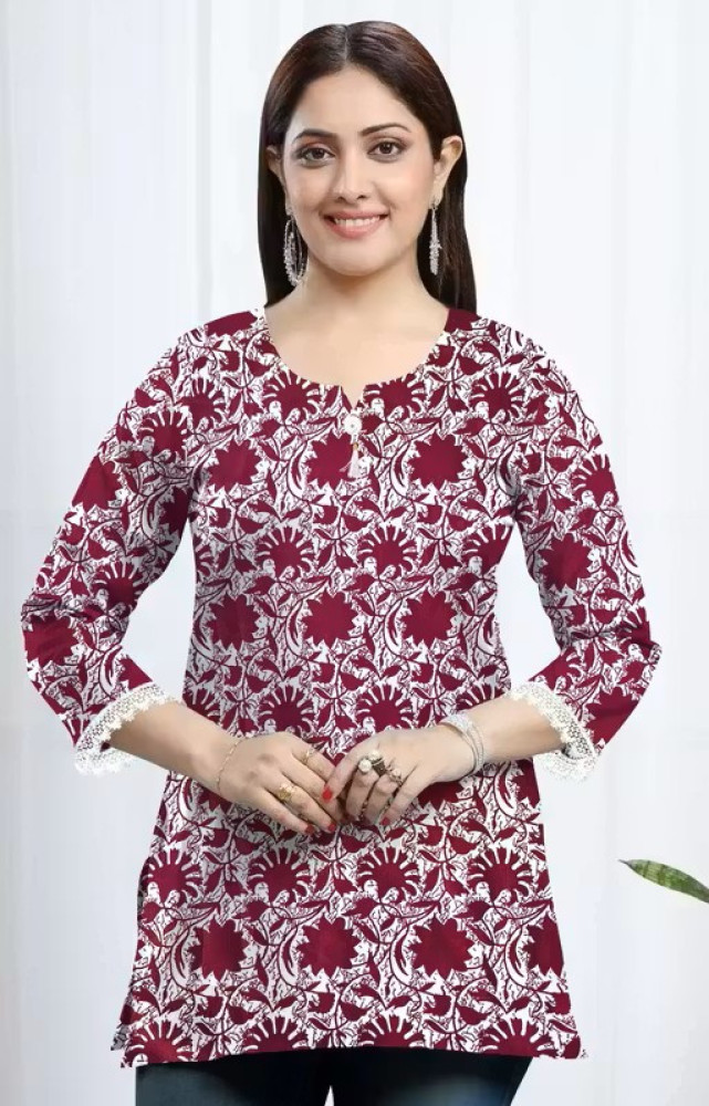 Combo of 2 Short Kurtis Stylish Printed Embroidered