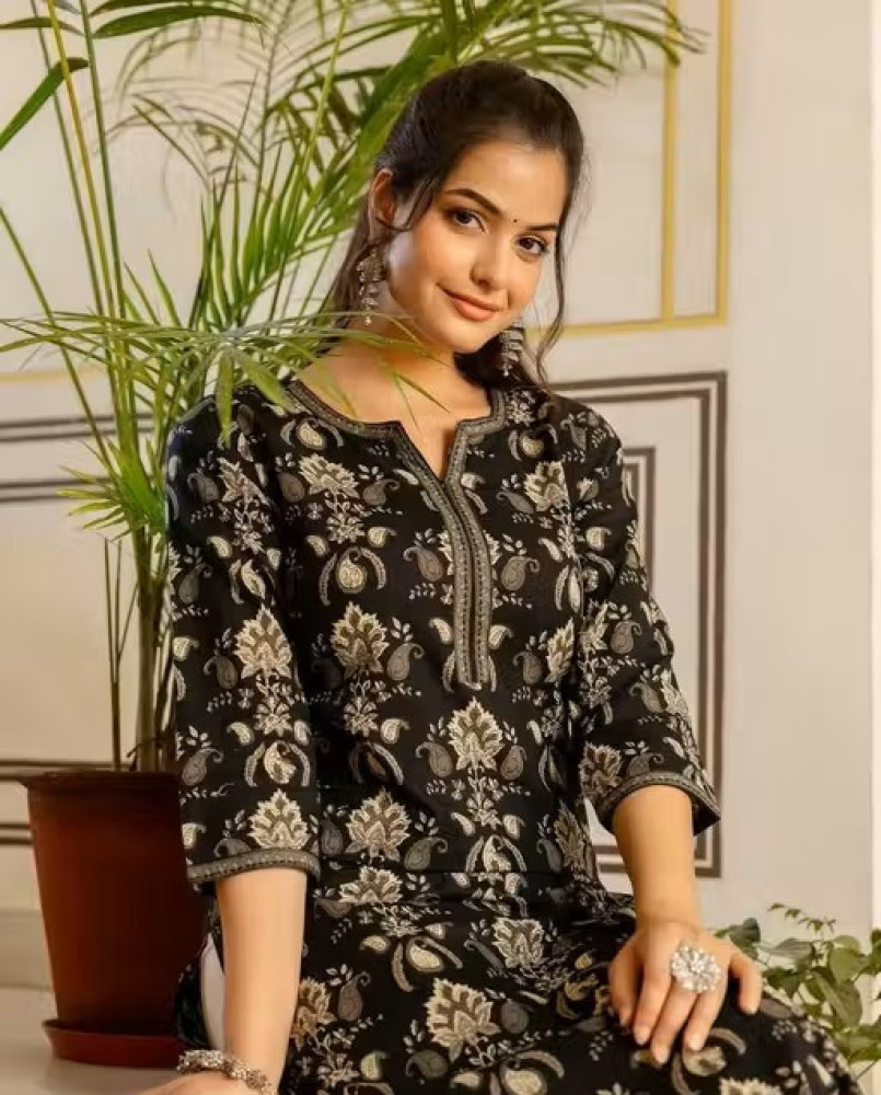 Zaneta Women Viscose Rayon Printed Straight Kurti