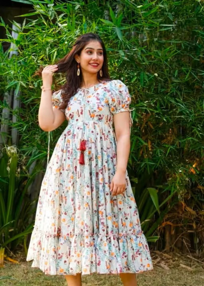 Designer Viscose Rayon Printed Dress
