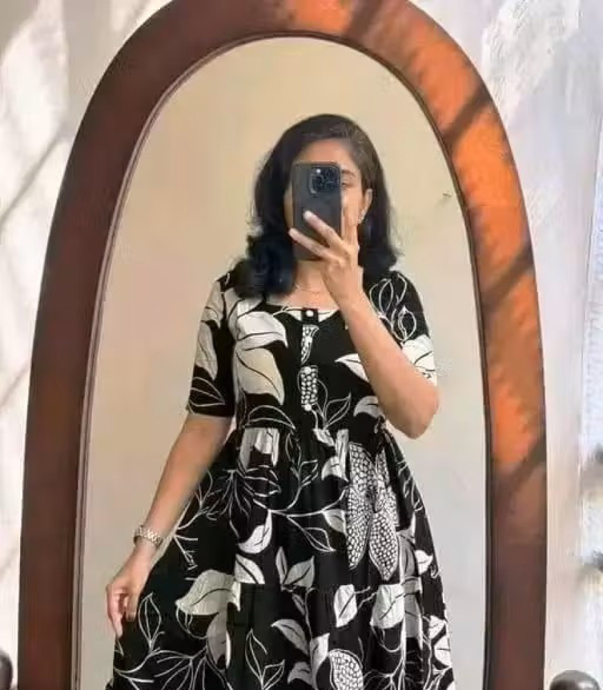 Women & Girls Printed Fit and Flare Dress 1