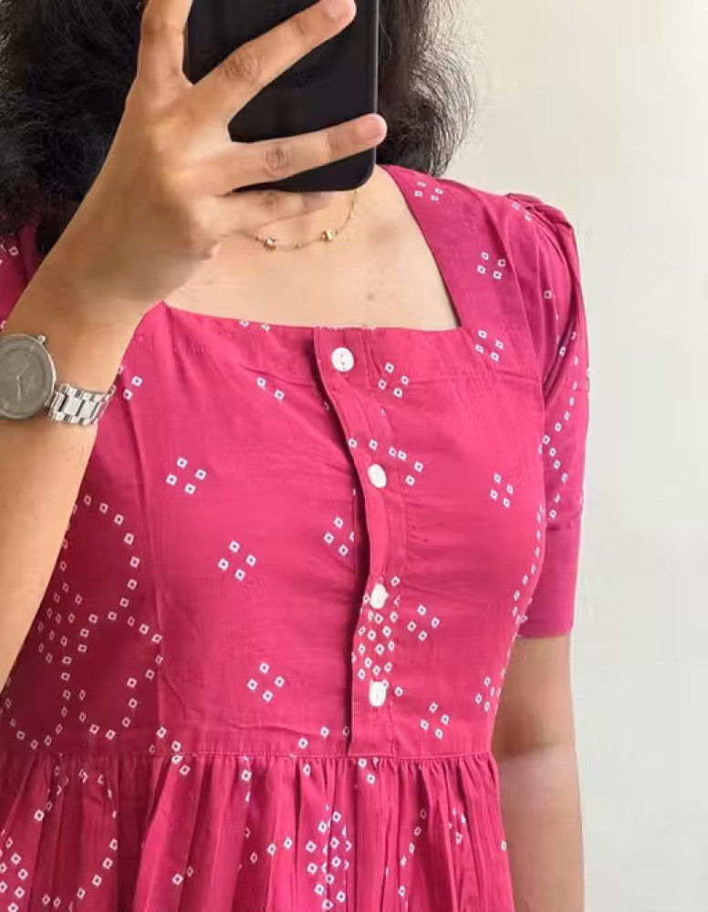 Women & Girls Printed Fit and Flare Dress 2