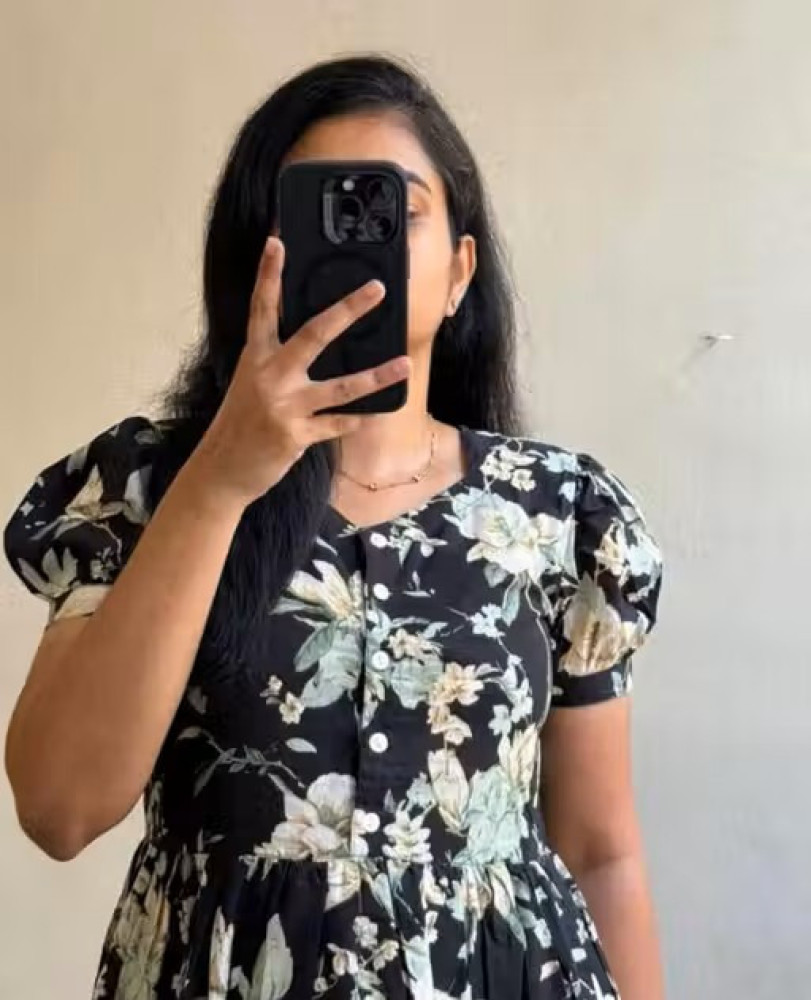 Women & Girls Rayon Printed Dress