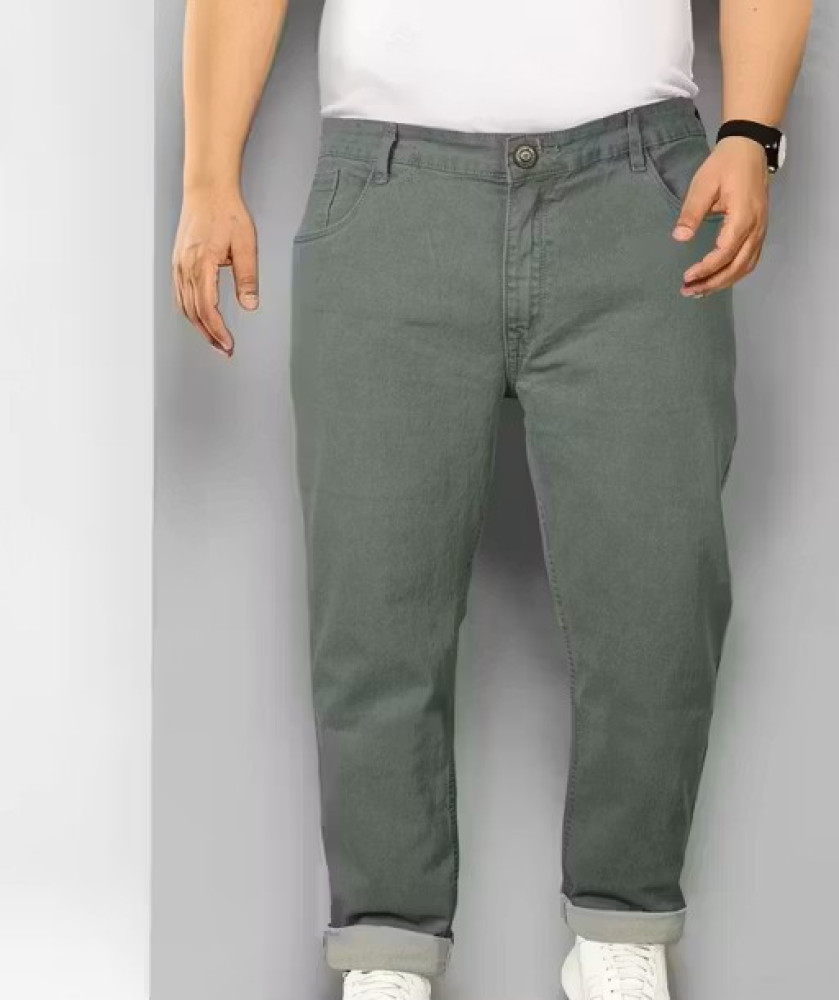 Stylish Solid Olive Green Comfort Fit Pants